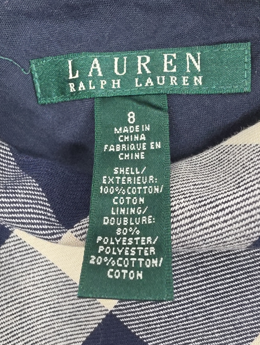 Lauren Ralph Lauren Navy Cream Plaid Ruffle Maxi Skirt Size 8 NWT - Picture 10 of 11